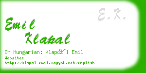 emil klapal business card
